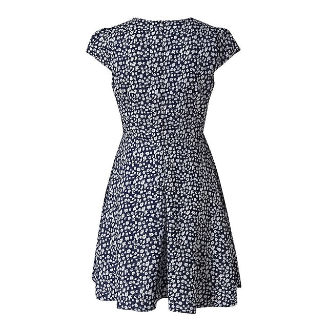 Women's Casual Dress Floral Dress Mini Dress Black Navy