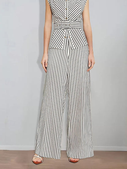 Bride Print Striped Pantsuit Piece Two Mother the of