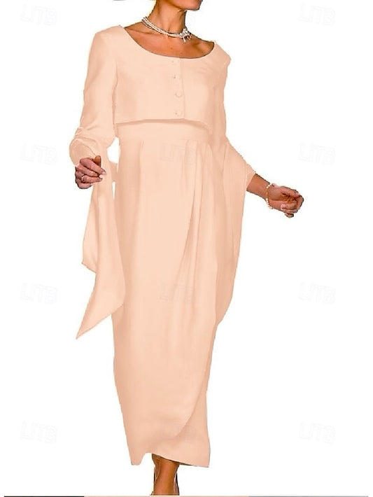 Elegant Guest Sheath Bride Mother Dress Wedding the Two Piece of