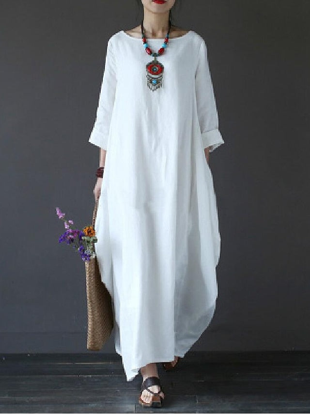 Women's Black White Red Summer Spring Fall Maxi long Dress