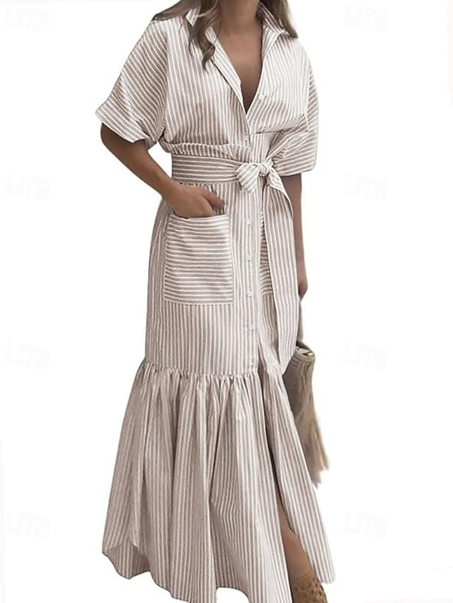 Women's Long Dress Maxi Dress Shirt Dress Modern Daily