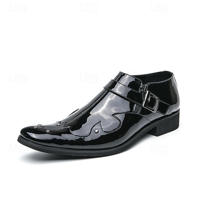 Monk Strap Black Leather Dress Shoes Formal Men's –