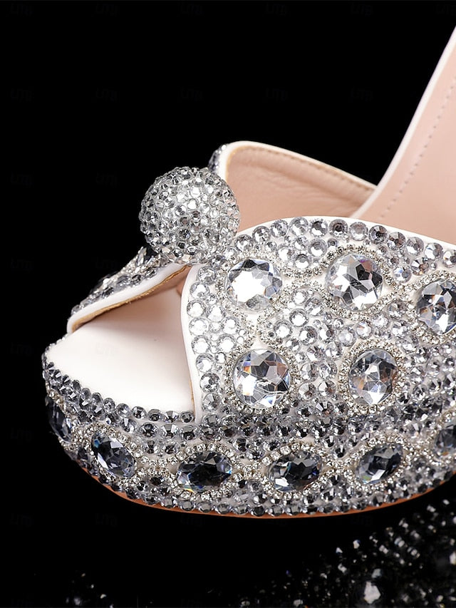 Women's Crystal-Embellished with Platform Sandals Glamorous