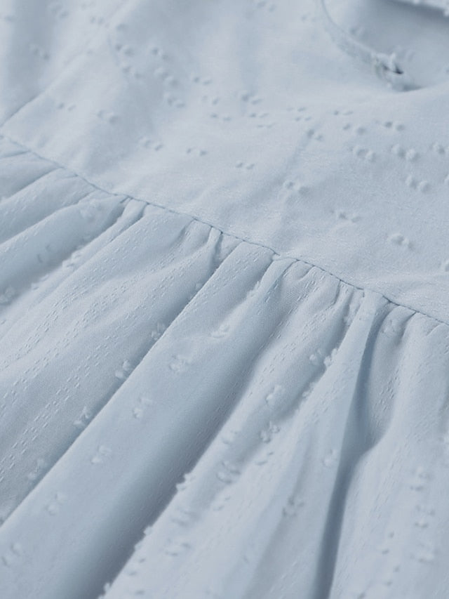 Women's Blue White Green Summer Spring Fall Midi Dress