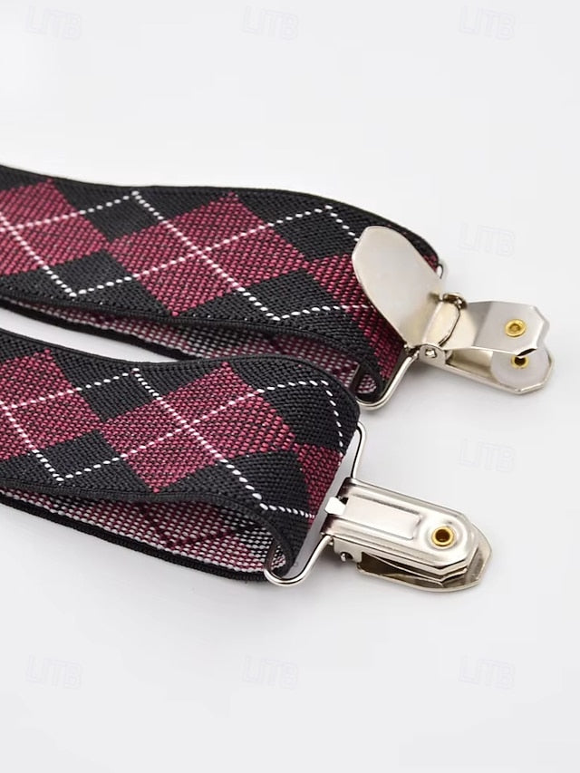 Men's Clip-On Suspenders Pattern – Classic Argyle