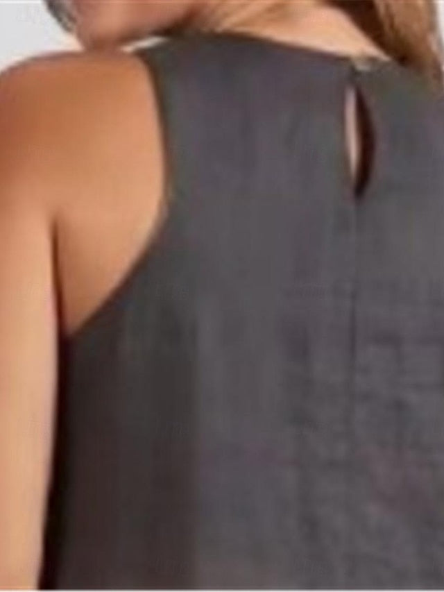 Women's Long Dress Maxi Dress Maxi Dress Faux Cotton Linen