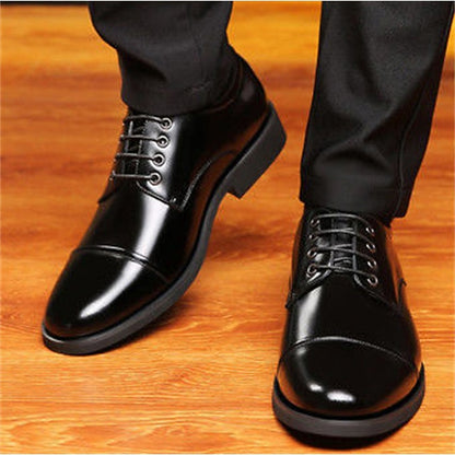 Dress Patent Lace-Up Black Shoes Leather Oxford with Men's