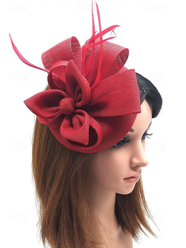 and Feather with Green Hat Fascinator Accents Women's Bow