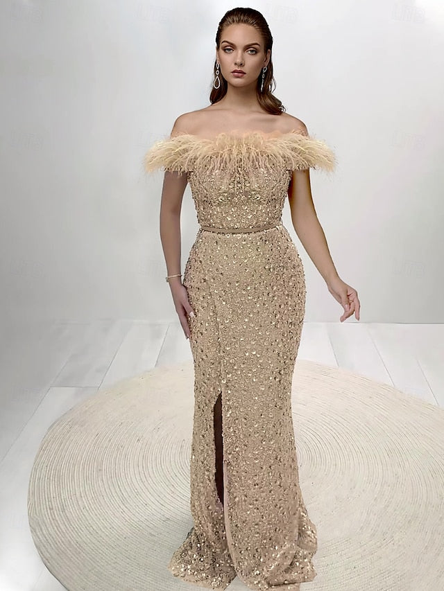 Elegant Mermaid Formal Gown Floor Evening Length Dress