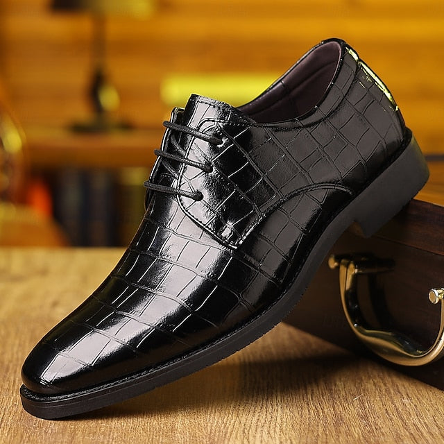 Faux Green Shoes Men's Leather Print – Oxford Crocodile
