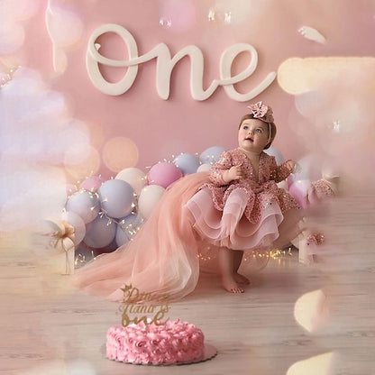 Girls' Kids Party Sleeve Dress Performance Sequin Long