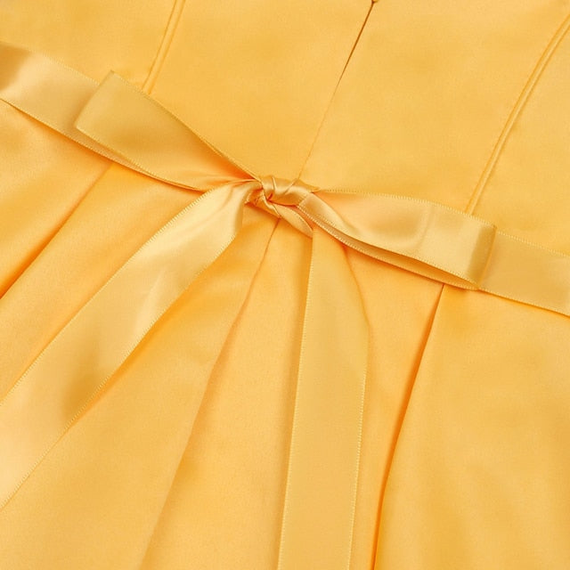 Kids Formal Sleeveless Party Girls' Solid Dress Color