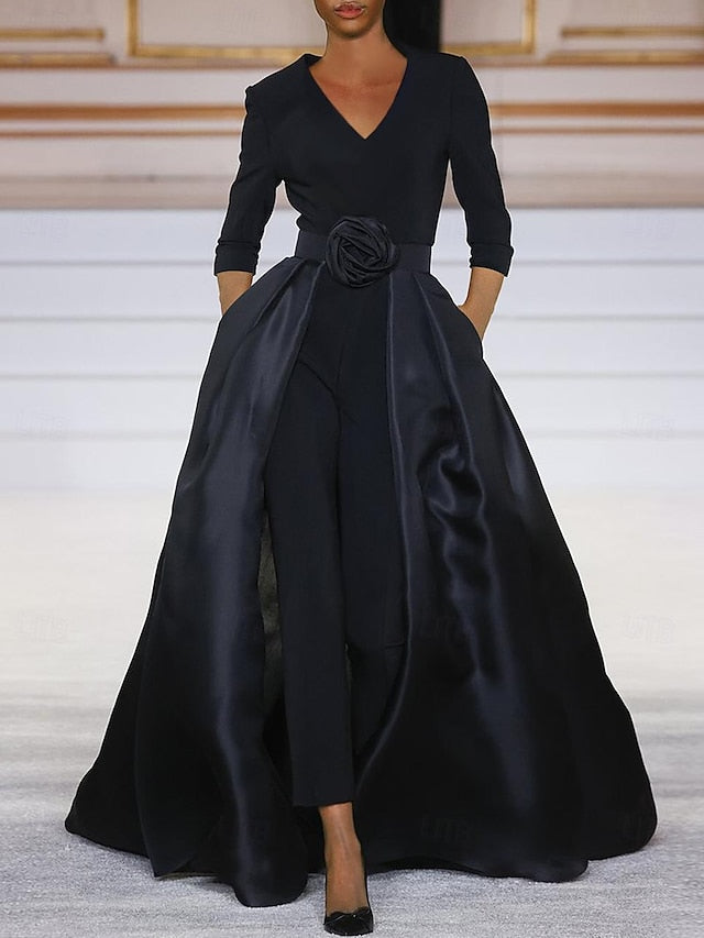 the of Bride Dress Mother Simple With Elegant Jumpsuit Overskirt