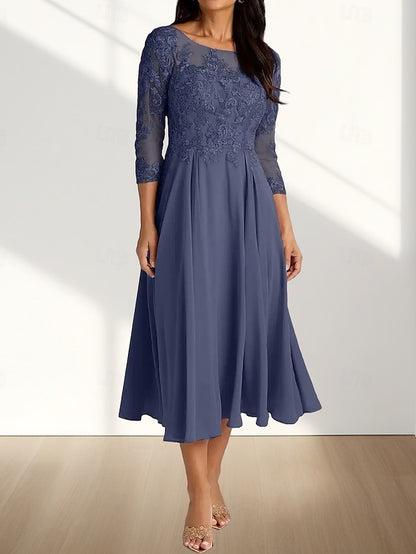the A-Line Neck Mother Bride Elegant Dress Guest Wedding of Crew
