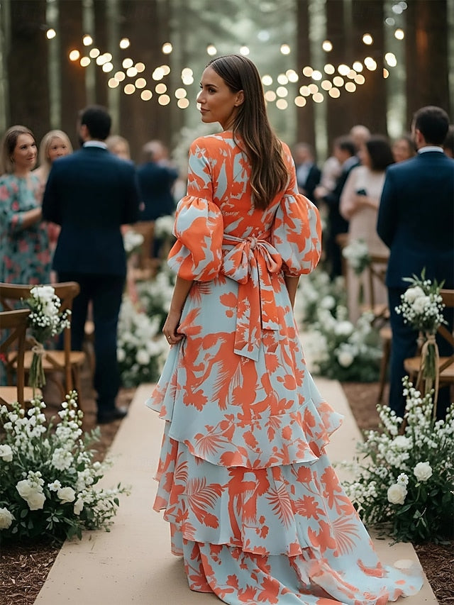 A-Line Floor Length Wedding Guest Dress Formal Dresses Evening