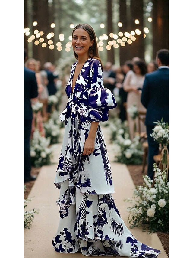 A-Line Floor Length Wedding Guest Dress Formal Dresses Evening