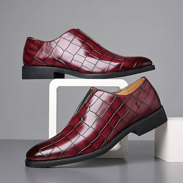 Shoes Slip-On – Crocodile Burgundy Men's Dress Pattern