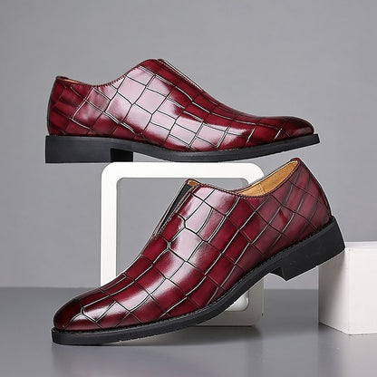 Shoes Slip-On – Crocodile Burgundy Men's Dress Pattern