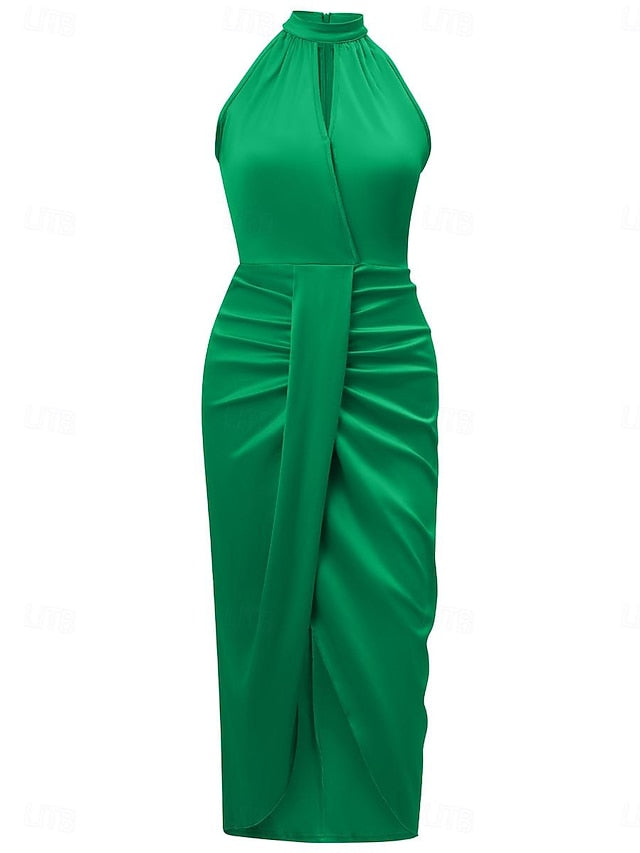 Women's Casual Dress Midi Dress Ruched Wedding Party