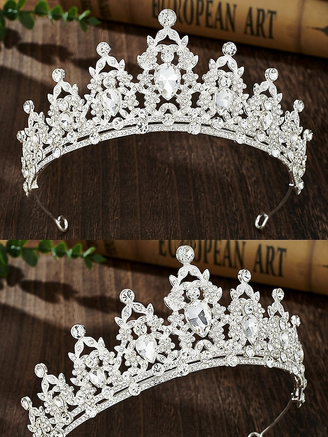 Jewelry and Elegant Tiara Rhinestone Set Women's – Silver