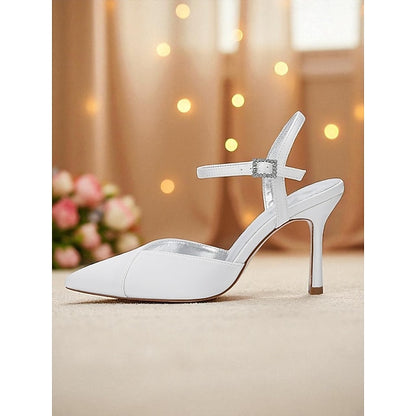 Strap Ankle - Women's with Green Satin Stiletto Heels