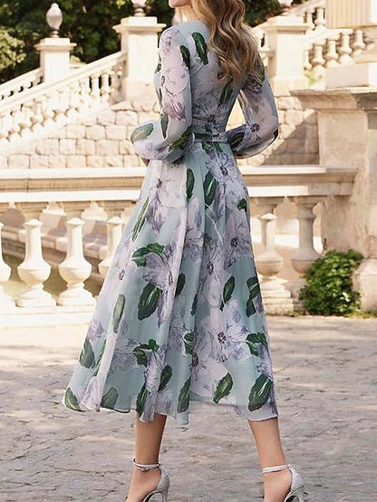 Bride Dress Floral Elegant A-Line of Mother the Print