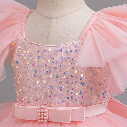 Sleeveless Special Party Dress Girls' Wedding Sequin Kids