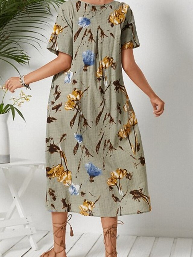 Women's Long Dress Maxi Dress Cotton Blend Casual Dress