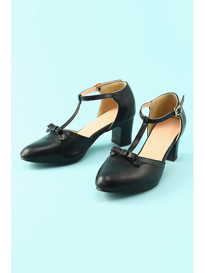 heels Chunky Vintage Retro Heels Roaring T-strap 1950s Shoes 20s