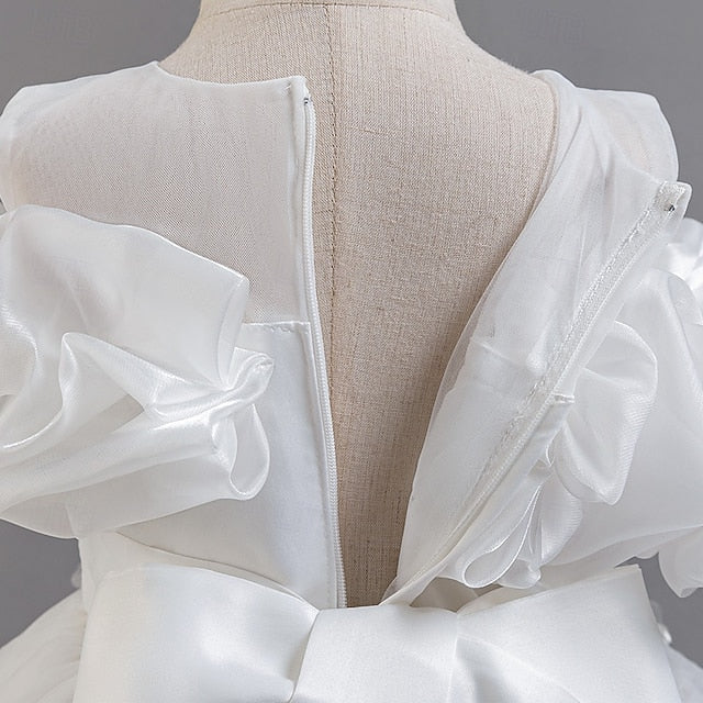 Dress Wedding Sleeve Girls' Kids Short Flower Floral Party