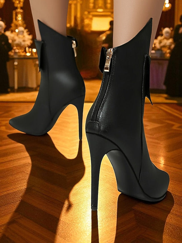 Metallic - Ankle Boots Stiletto Toe Women's Pointed Gold