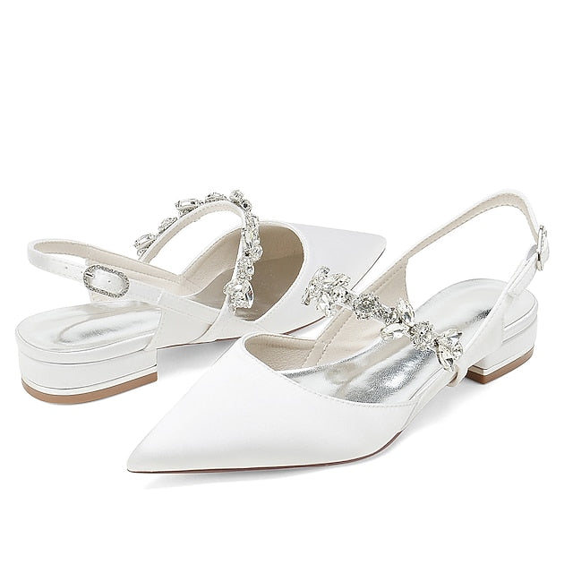 Flat Shoes Crystal Bridal Women's Wedding Heel
