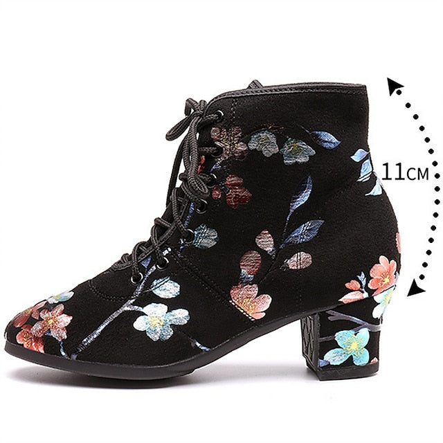 Women – Low Black for Comfortable Dance Shoes Lace-up Floral