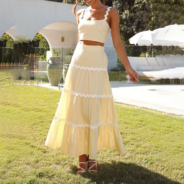 Women's Midi Dress White Dress Graduation Dress Two Piece