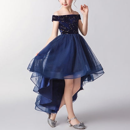 Performance Girls' Dress Solid Sleeveless Color Kids Party