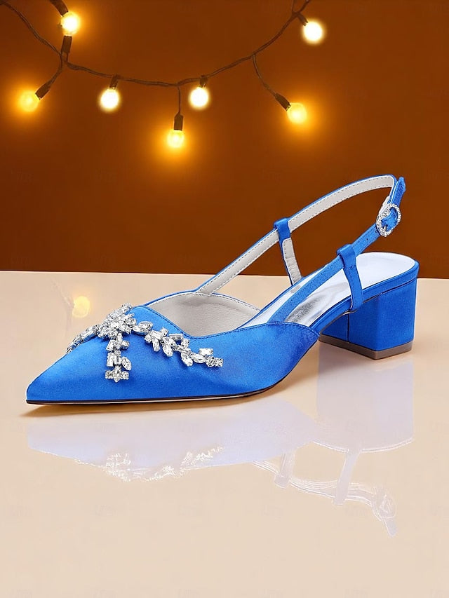 Heels Satin Slingback Women's Black