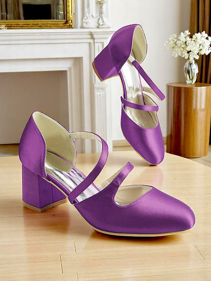 Mary Jane Satin Women's Green – Elegant 1950s Heels Block