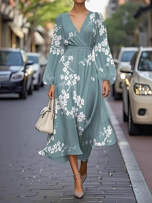 Women's Maxi Dress Pleated Dress Work Dresses Fit And Flare