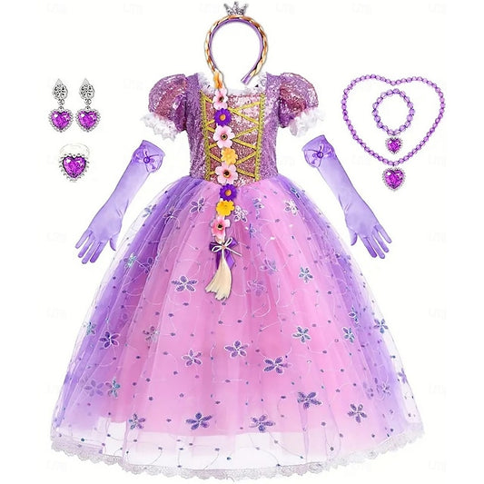Theme Dress Girl Flower Rapunzel Princess Sofia Party Fairytale
