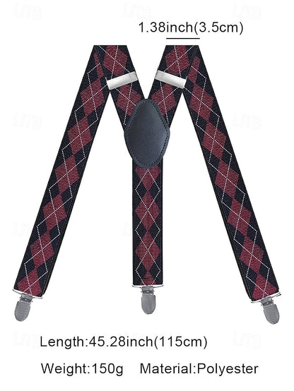 Men's Clip-On Suspenders Pattern – Classic Argyle