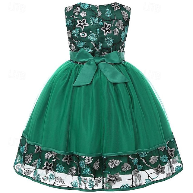 Party Girl Girls' Sleeveless Flower 3D Dress