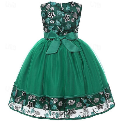 Party Girl Girls' Sleeveless Flower 3D Dress