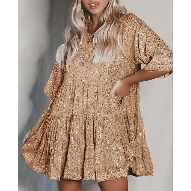 Women's Mini Dress Sequin Dress Cocktail Dress Elegant