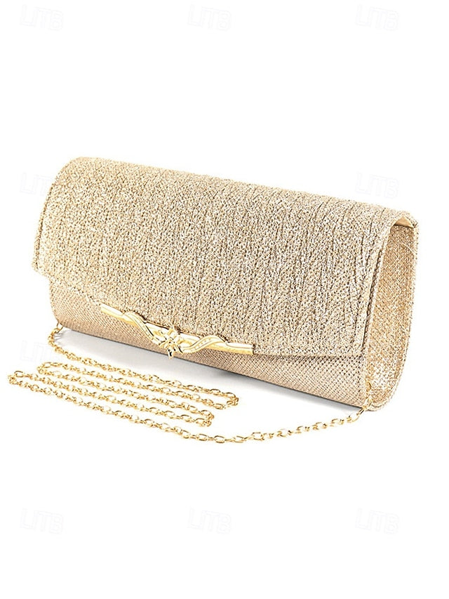 Evening Clutch Women's Handbag - Glitter Elegant Gold Party