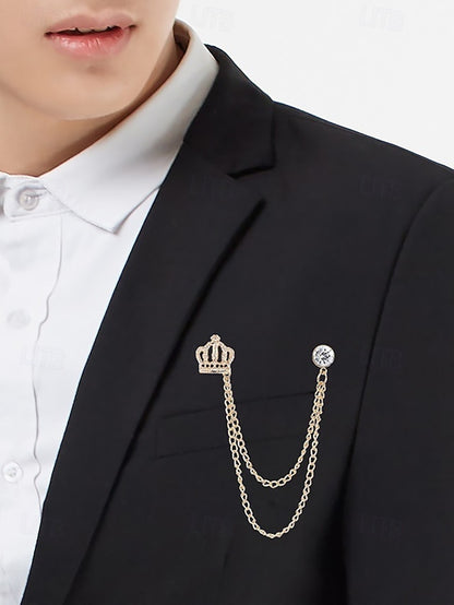 Detail Tie Velvet Men's – Bow and with Crown Chain