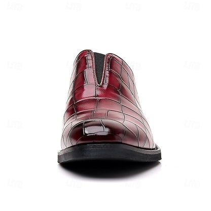 Shoes Slip-On – Crocodile Burgundy Men's Dress Pattern