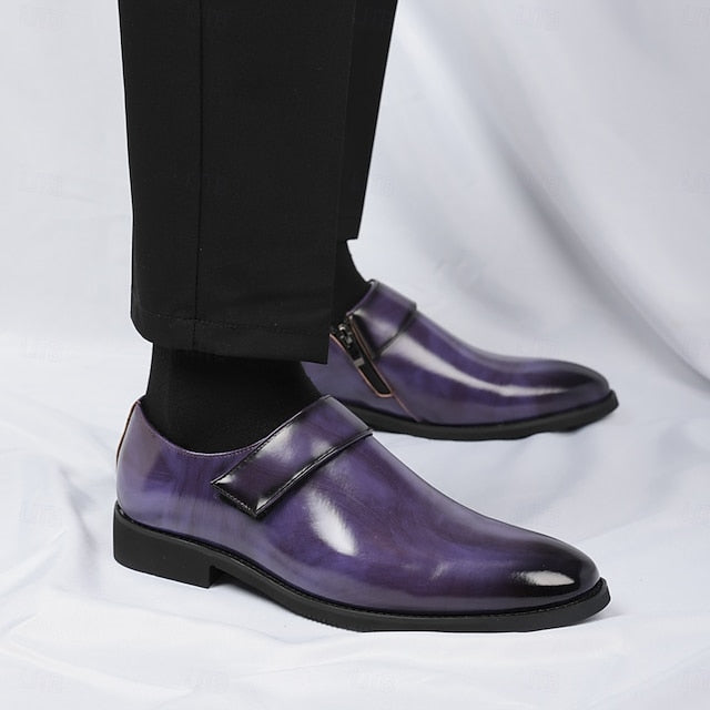 Leather Brown Men's Slip-On Shoes Dress Business Loafers