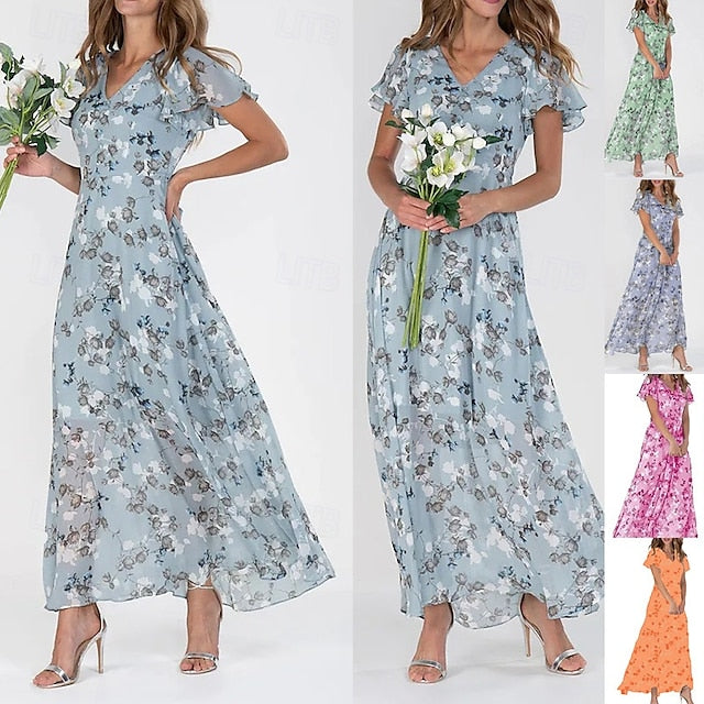 Women's Midi Dress Cocktail Dress Floral Dress Print Dress