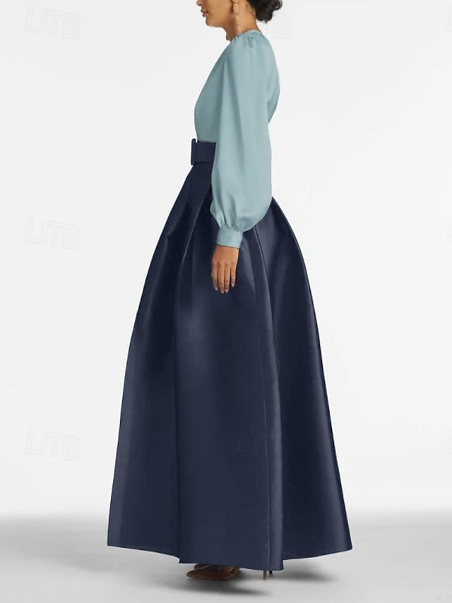 Wedding High Formal Guest Gown Floor Dress A-Line Evening Split