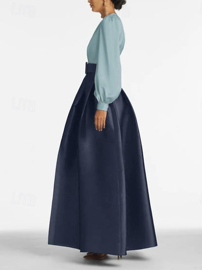 Wedding High Formal Guest Gown Floor Dress A-Line Evening Split